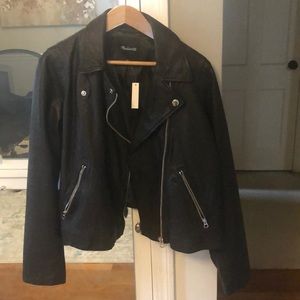 Madewell black leather moto jacket, size XXL, never worn, tags still on